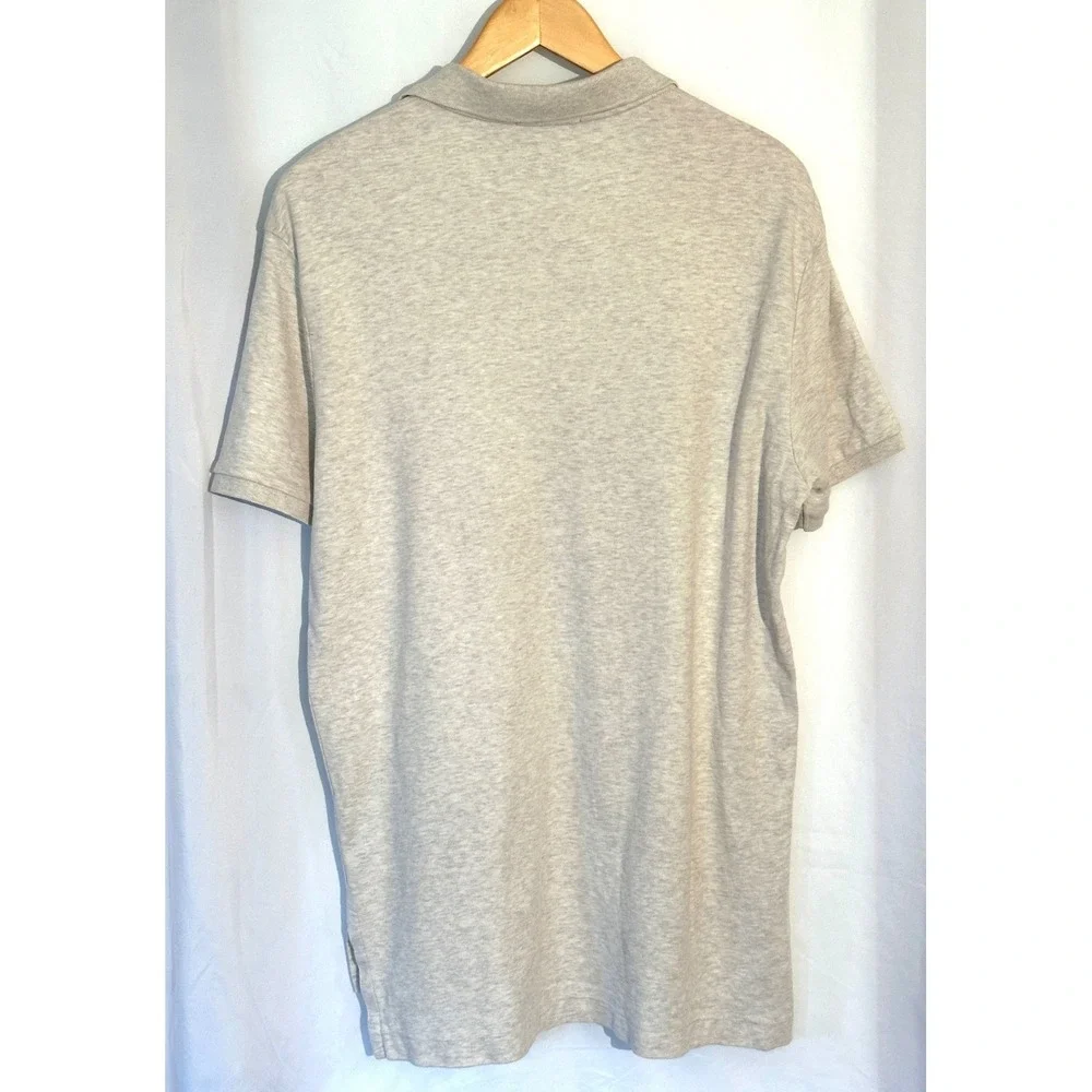 Polo Ralph Lauren Mens Short Sleeve Polo Shirt Heather Oatmeal‎ Beige Cotton L